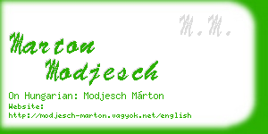 marton modjesch business card